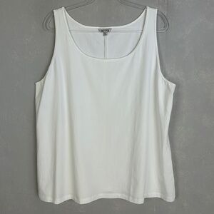 Nic+Zoe plus size 2X white tank cotton stretch minimalist capsule wardrobe